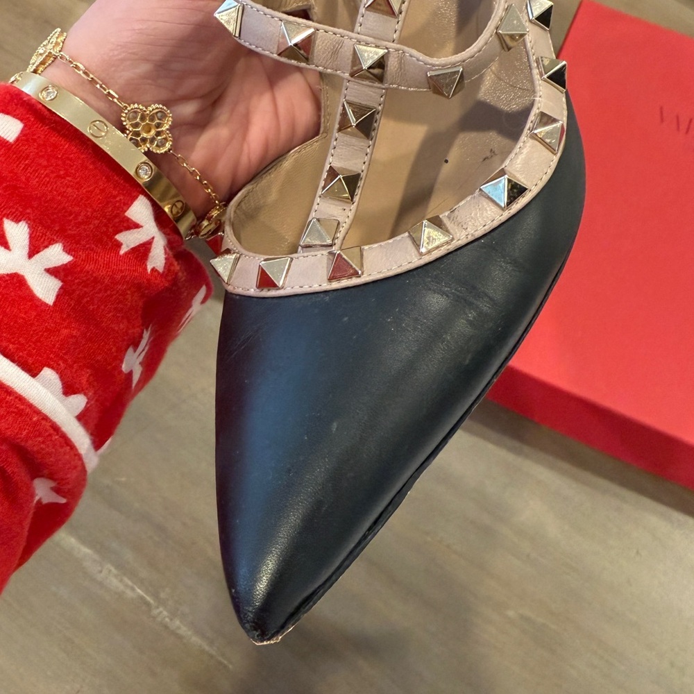 Valentino Calfskin Nappa Rockstud Ankle strap heels - Picture 4 of 7